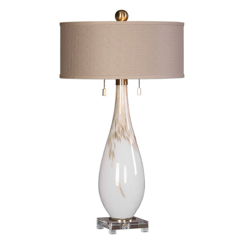 Cardoni White Glass Table Lamp by Uttermost Lighting