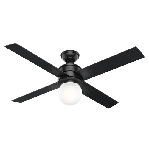 Hepburn 52-Inch LED Fan in Matte Black by Hunter Fan Company