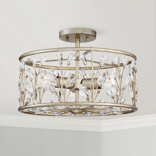 Quoizel Lighting Crystal Semi-Flush Gold Meadow Lane by Quoizel Lighting MDL1716VG