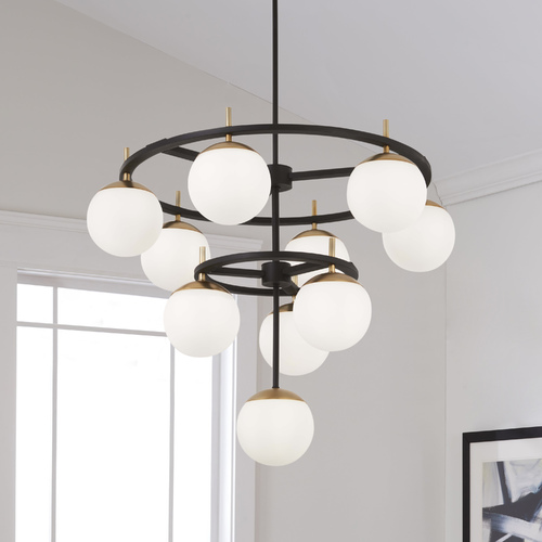 Alluria 10-Light Chandelier in Weathered Black & Autumn Gold by George Kovacs