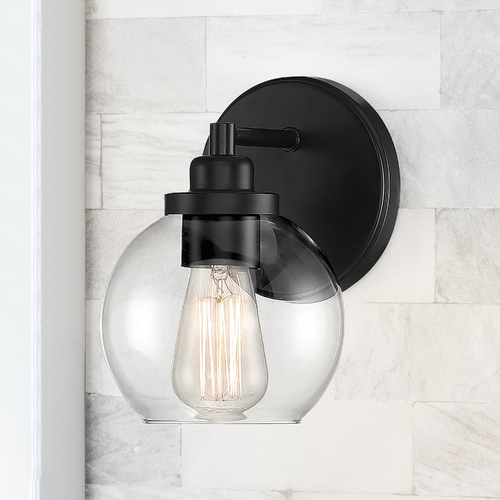 Carson Matte Black Sconce by Savoy House