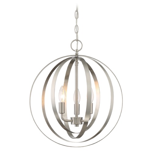 Pendleton Brushed Nickel Pendant by Satco Lighting