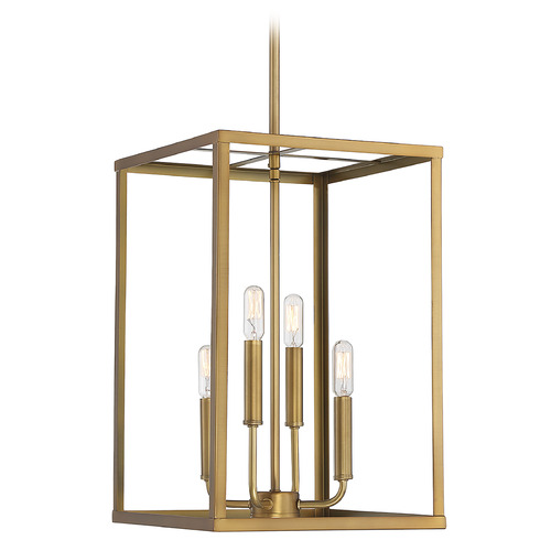 12-Inch Wide Pendant in Natural Brass by Meridian