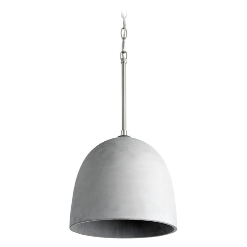Dune 12-Inch Concrete Pendant in Satin Nickel by Oxygen Lighting