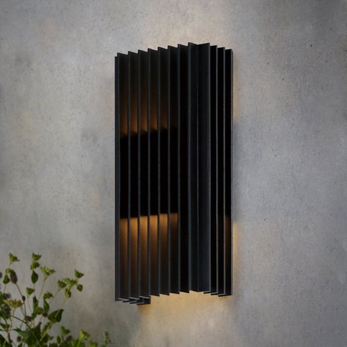 Rampart Medium LED Outdoor Wall Light in Black by ET2 Lighting