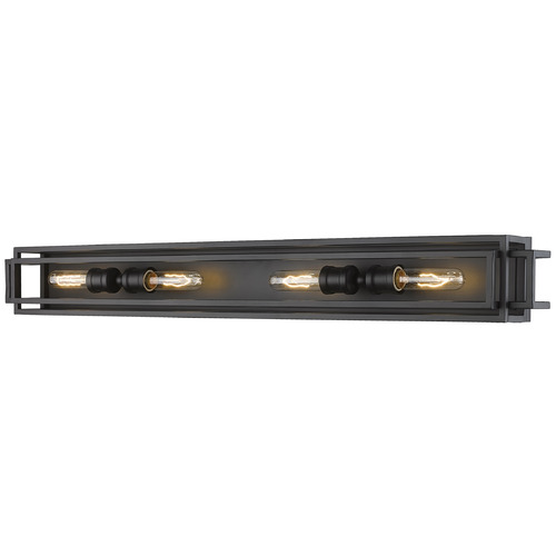 Z-Lite Titania Matte Black Vertical Bathroom Light by Z-Lite 454-4V-MB