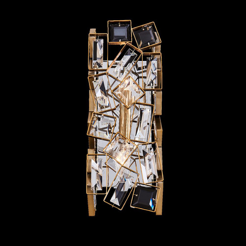 Allegri Crystal Inclanata Winter Brass Sconce