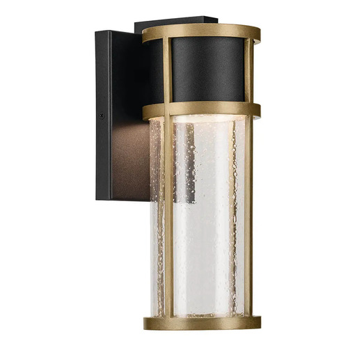 Camillo 12-Inch LED Outdoor Wall Light in Black & Brass by Kichler