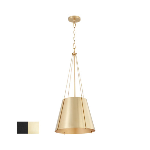 Denise Matte Black & Aged Brass Pendant with by Quorum Lighting