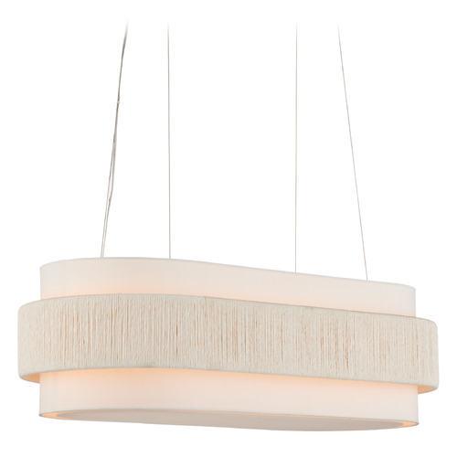 Currey and Company Monreale White / Sugar White Island Light with Oval Shade
