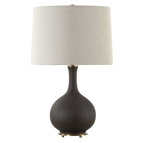 Uttermost Lighting Rimini Table Lamp in Matte Black & Brass by Uttermost Lighting 30373