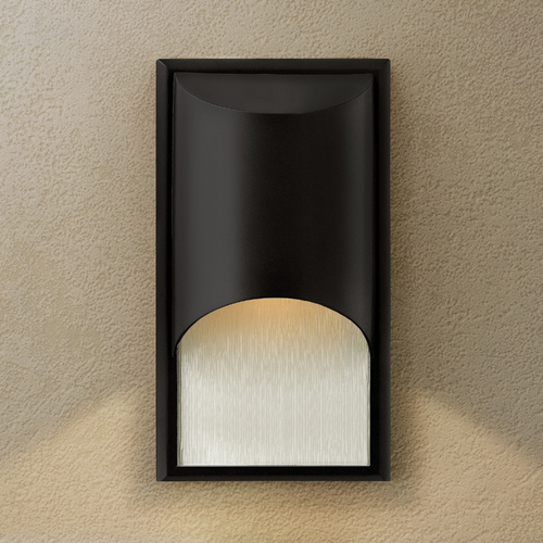 Modern Outdoor Wall Light with Etched in Satin Black by Hinkley Lighting