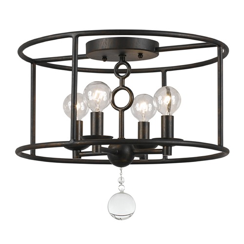 Crystorama Lighting Cameron English Bronze Semi-Flushmount Light