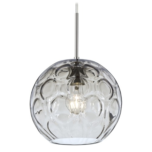 Besa Lighting Besa Lighting Bombay Satin Nickel Mini-Pendant Light with Globe Shade 1JT-BOMYCL-SN