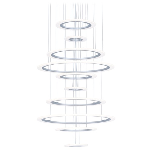 Saturn II LED 10-Light Pendant in Matte Silver by ET2 Lighting