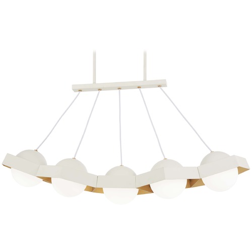 George Kovacs Lighting Five-O LED Linear Light in Texured White & Gold Leaf by George Kovacs P1396-044G-L