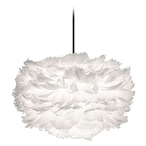 UMAGE UMAGE Black Pendant Light with White Feather Shade 3001_4008