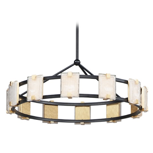 Radiant Black & Gold Leaf LED Chandelier by Maxim Lighting