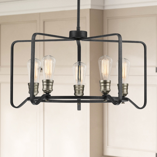 Foster Gilded Iron 5-Light Chandelier by Progress Lighting