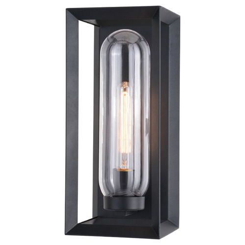 Vaxcel Lighting Pullman Textured Black Outdoor Wall Light