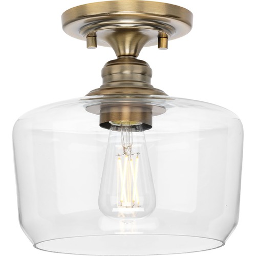 Aiken Semi-Flush Mount in Vintage Brass by Progress Lighting