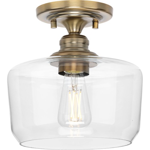 Progress Lighting Aiken Semi-Flush Mount in Vintage Brass by Progress Lighting P350214-163