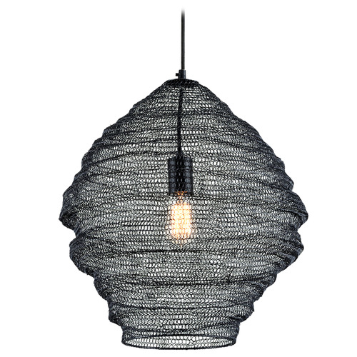 Troy Lighting Troy Lighting Wabi Sabi Soft Black Pendant Light F6772-SBK