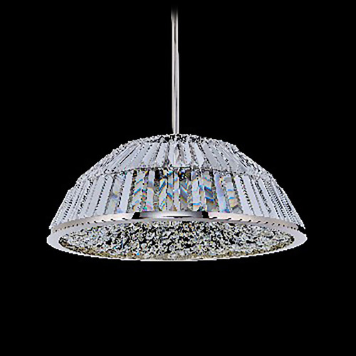Allegri Crystal Doma Polished Nickel LED Pendant Light with Bowl / Dome Shade