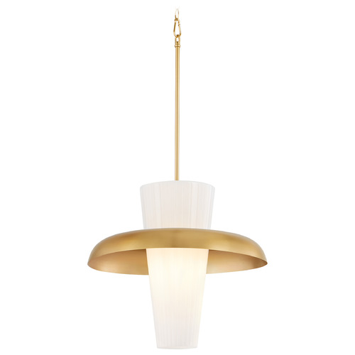 Mallory Aged Brass Pendant with by Quorum Lighting
