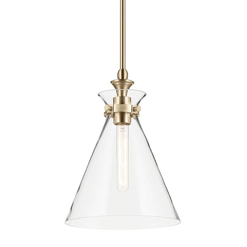 Kichler Lighting Laria 10.50-Inch Cone Pendant in Champagne Bronze by Kichler Lighting 52774CPZCLR