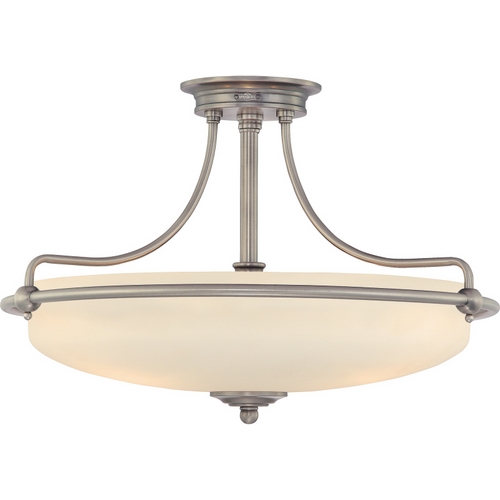 Quoizel Lighting Griffin Semi-Flush Mount in Antique Nickel by Quoizel Lighting GF1721AN