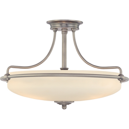 Griffin Semi-Flush Mount in Antique Nickel by Quoizel Lighting