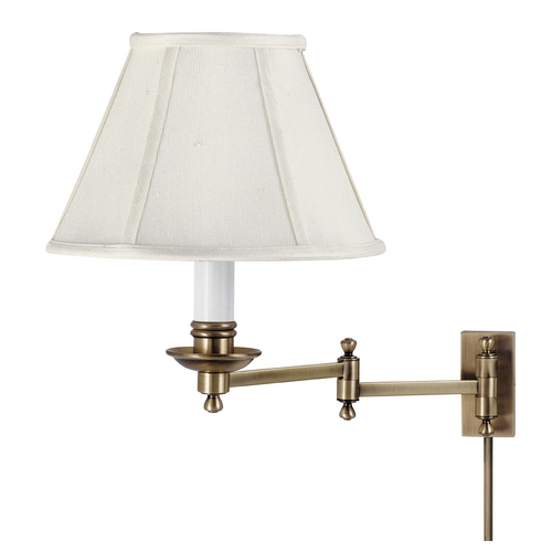 Library Swing-Arm Lamp in Antique Brass by House of Troy Lighting