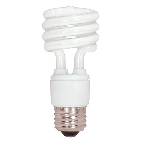 13W Mini Spiral Compact Fluorescent Bulb 2700K by Satco Lighting