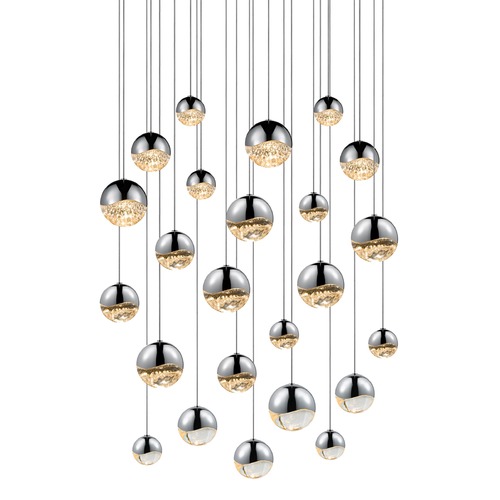 Grapes Polished Chrome 24-Light LED Multi-Light Pendant by Sonneman Lighting