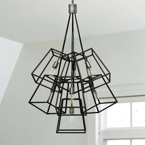 Fulton 27.75-Inch Aged Zinc Cluster Pendant by Hinkley Lighting