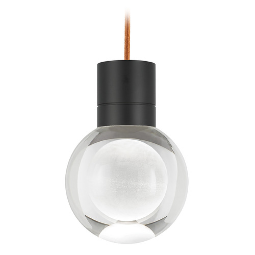 Mina 2200K LED Mini Pendant in Black & Copper by Visual Comfort Modern
