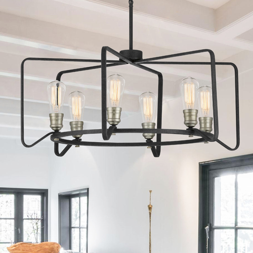 Foster Gilded Iron 6-Light Chandelier by Progress Lighting