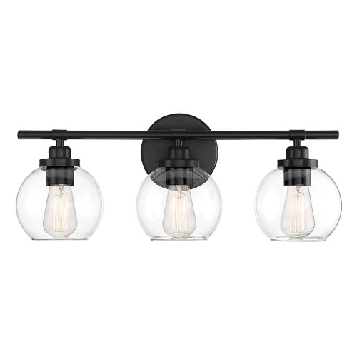 Carson 3-Light Bathroom Light in Matte Black by Savoy House