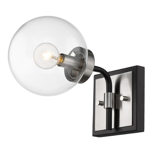 Z-Lite Parsons Matte Black & Brushed Nickel Sconce by Z-Lite 477-1S-MB-BN