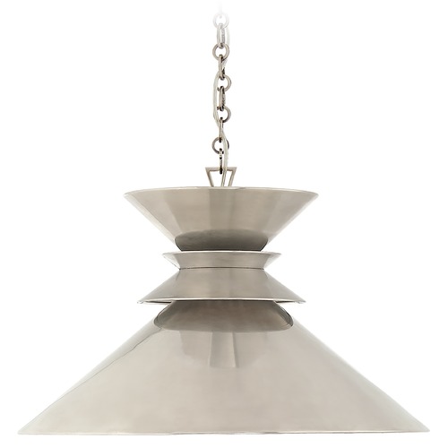 Visual Comfort Signature Collection E.F. Chapman Alborg Large Pendant in Antique Nickel by Visual Comfort Signature CHC5245ANAN