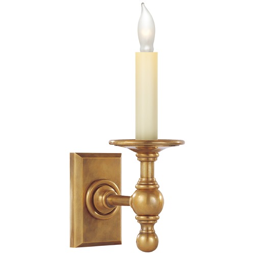 E.F. Chapman Single Library Sconce in Antique Brass by Visual Comfort Signature