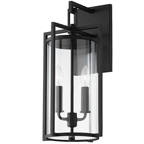 Troy Lighting Percy Textured Black Outdoor Wall Light