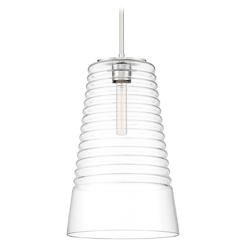 Designers Fountain Ingo Polished Nickel Pendant Light with Conical Shade