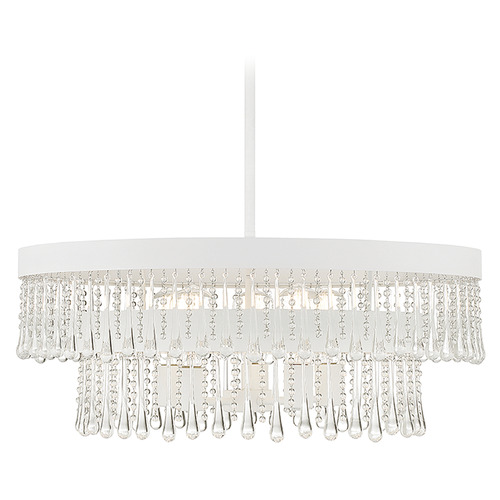 Meridian 26-Inch Crystal Pendant in Bisque White by Meridian M7038BQW