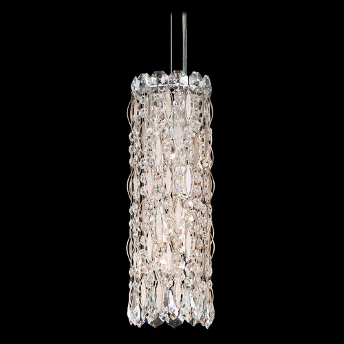 Schonbek Lighting Schonbek Worldwide Lighting Sarella Antique Silver Mini-Pendant Light with Cylindrical Shade RS8341N-48R