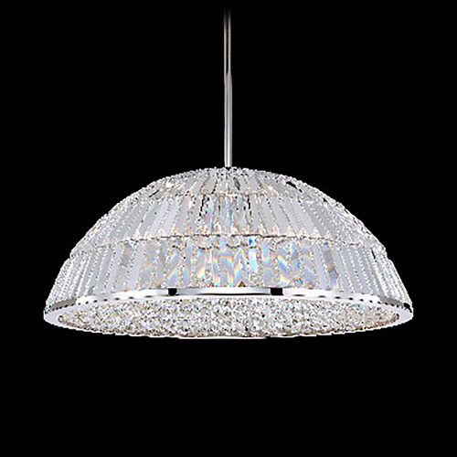 Allegri Lighting Allegri Crystal Doma Polished Nickel LED Pendant Light with Bowl / Dome Shade 038656-046-FR001