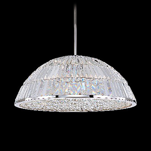 Allegri Crystal Doma Polished Nickel LED Pendant Light with Bowl / Dome Shade