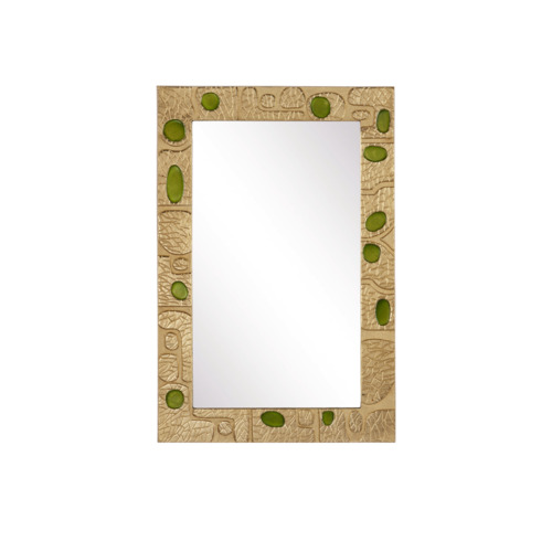 Beau Monde 36 x 24-Inch Mirror in Gold & Green by Currey & Company