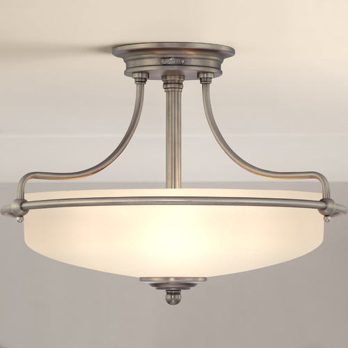 Griffin Semi-Flush in Antique Nickel by Quoizel Lighting